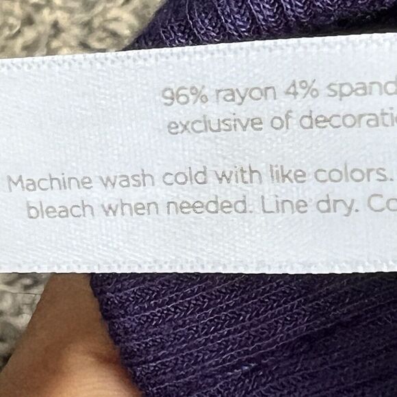 SLEEP by Cacique Soft Pajama Lounge Shorts Pants Lace Trim Purple 10/12 New - Picture 5 of 5